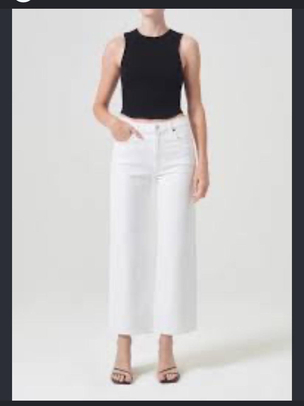 AGOLDE Harper High-Rise Wide-Leg Cropped Jeans Women's Size 31 White